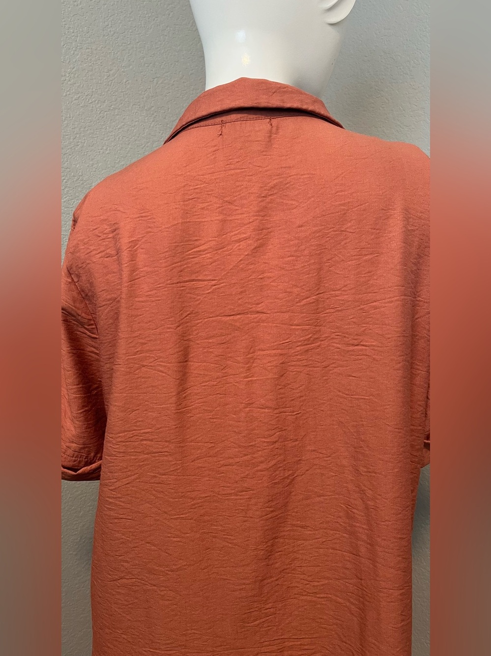Crescent Women’s Terracotta Short Sleeves Pullover Tunic Mini Dress Size M - Picture 6 of 12
